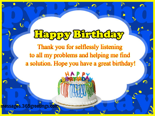 Thank You For Selflessly Listening Happy Birthday - Wish Birthday ...